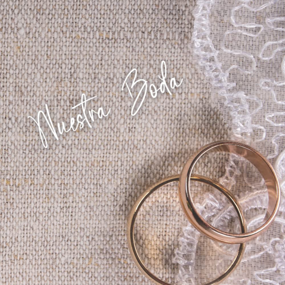 Libro de firmas y huellas para bodas: Libro de invitados personalizado para dejar recuerdos a los novios - Idea de regalo o detalle de boda original para la pareja. Español