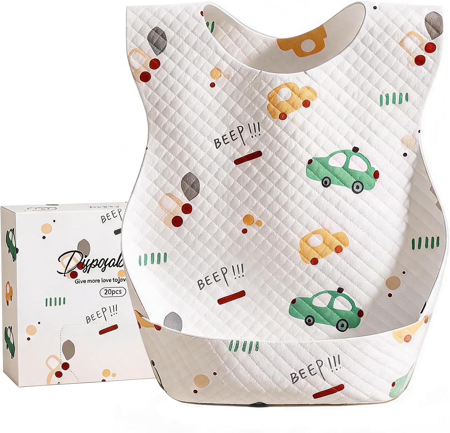 Disposable Baby Bibs for Baby Boys and Girls - Individually Packaged - Hygienic, Soft and Leakproof (20 PCS)