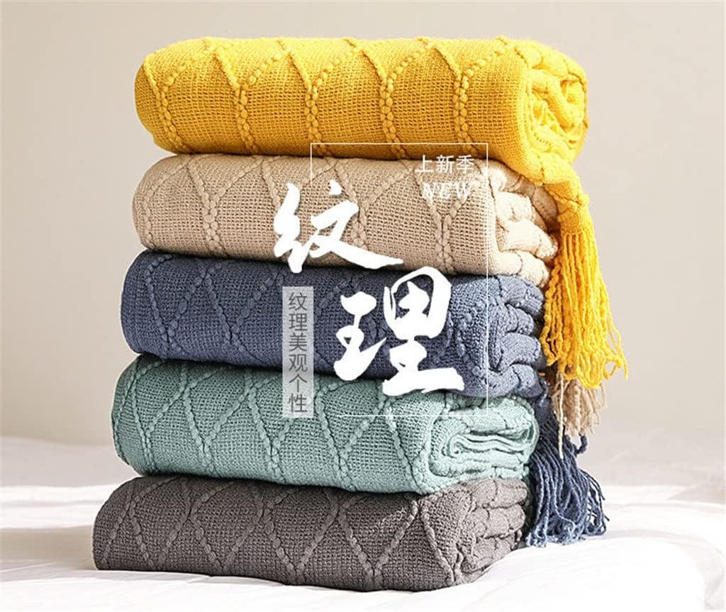 Fashion Soft Knitted Sofa Throw Blanket European Tassel Comfortable Warm Office Nap