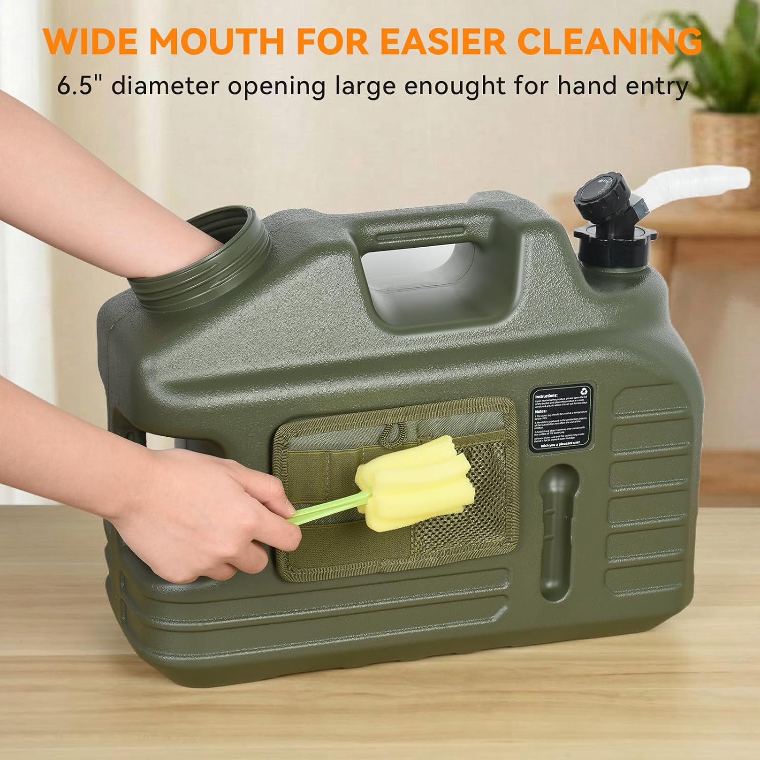 5 Gallon Water Jug, Bpa Free Large Water Jug, Leak-Proof Portable Camping Water Containers, Emergency Water Container for Outdoor Hiking Camping