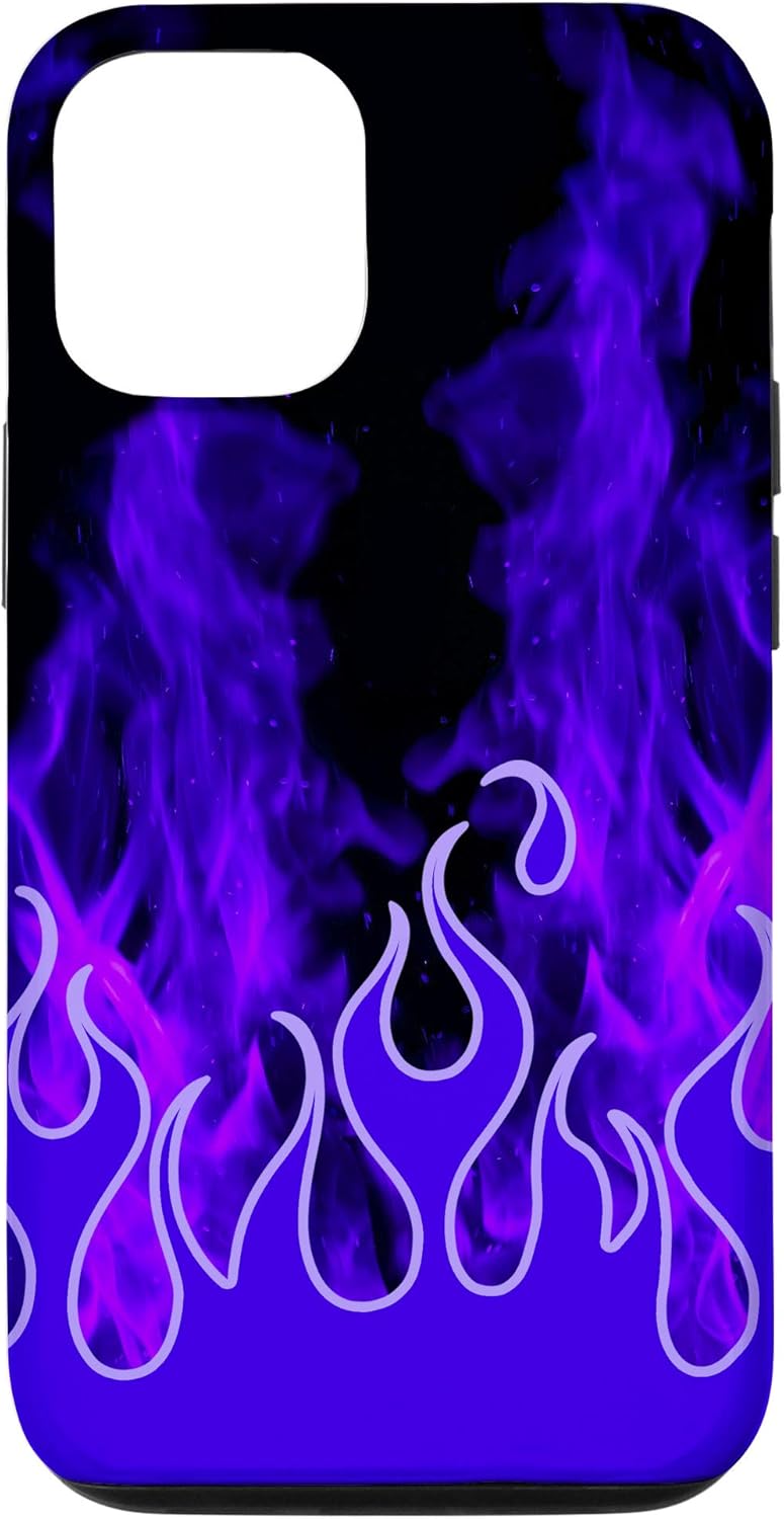 iPhone 12/12 Pro Y2K Aesthetic Flames Blue Black 90's E-Girl EBoy Case