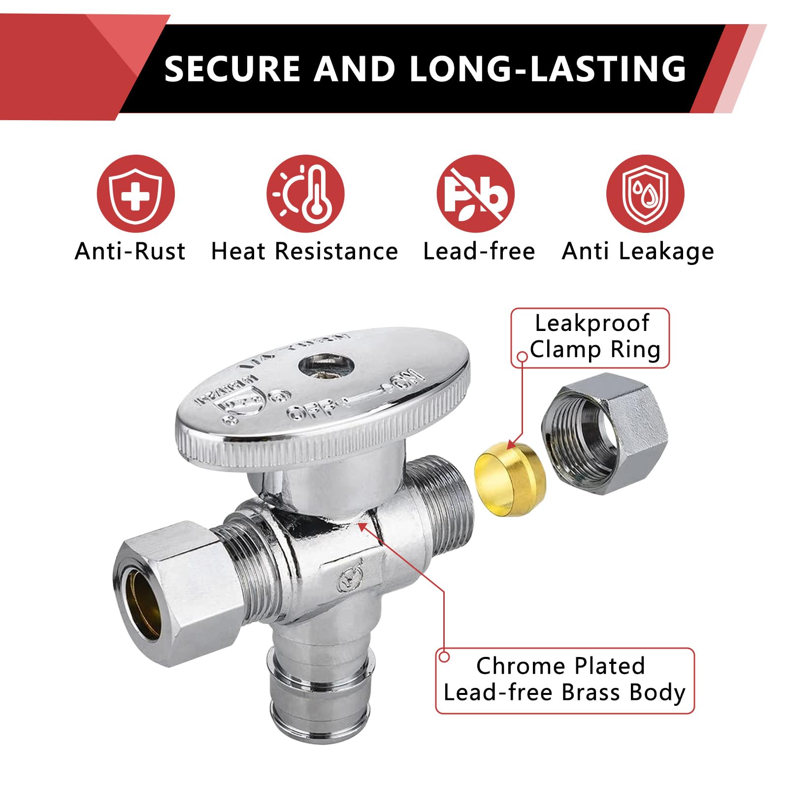 Pro - Paquete De 15 Válvulas De Parada Recta EFIELD De 1/4 Vueltas, Pex