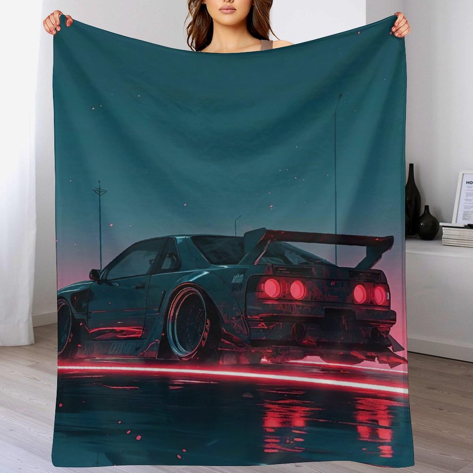 Couverture lit anti-froid en flannel douce motif voiture de sport