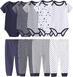 Baby Bodysuits Baby Pants Trousers Baby Clothes Short Sleeve Bodysuits One-Piece for Baby Boys and Girls