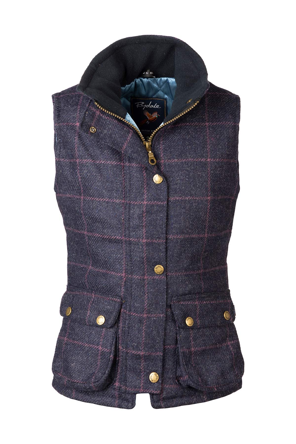 Rydale Girls Navy Tweed Tweed Waistcoat Body Warmer British Made Childrens Tweed Gilet Kids Bodywarmer Vest (As8, Age, 5_Years, 6_Years, Regular, )