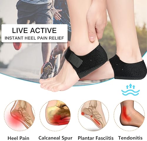Miniatura 7 de Protectores de talón, copas de talón de gel para dolor de talón, soporte de cojín de talón, alivio para fascitis plantar, tendinitis de Aquiles,