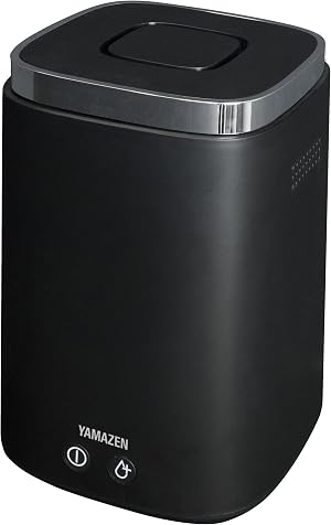 [山善] 加湿器 加熱式 スチーム式 上から給水 (最大加湿 500ml) (タンク容量 2.4L) (木造~8.5畳 / プレハブ洋室~14畳) 卓上 小型 寝室 ブラック KS-J242(B)