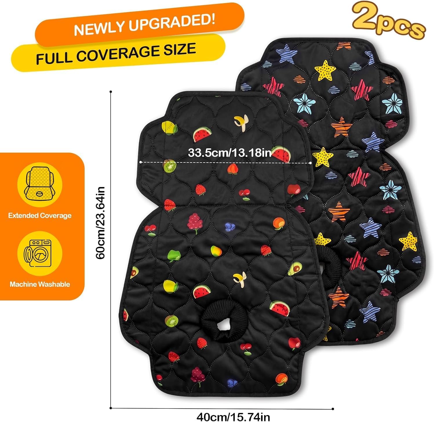 2 Pack Waterproof Baby Car Seat Protector, Potty Training Car Seat Liner with Cute Pattern - Analyse des détails et conception