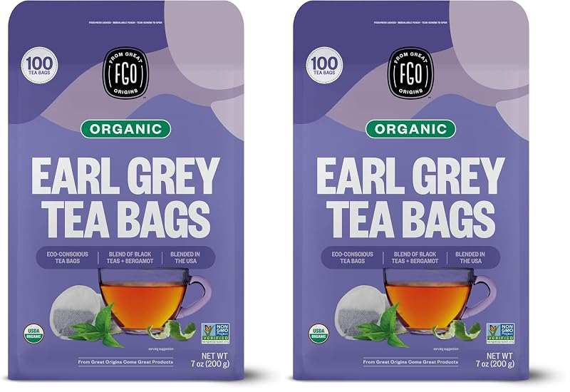 FGO Chá preto Earl Grey orgânico, 200 sachês