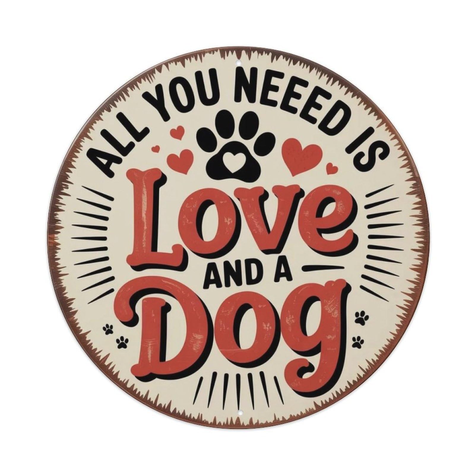 Dog Love Metal Tin Sign Plaque
