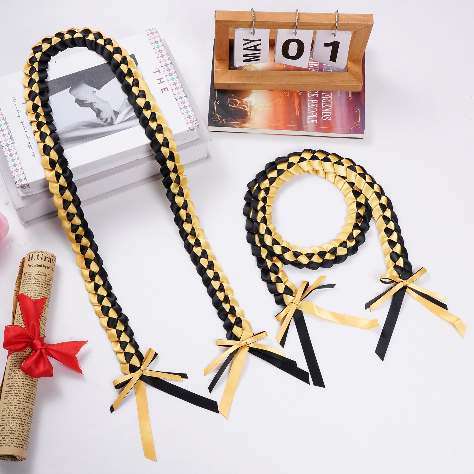 Snapklik 2pcs Graduation Ribbon Lei Braided Graduation Leis 2024