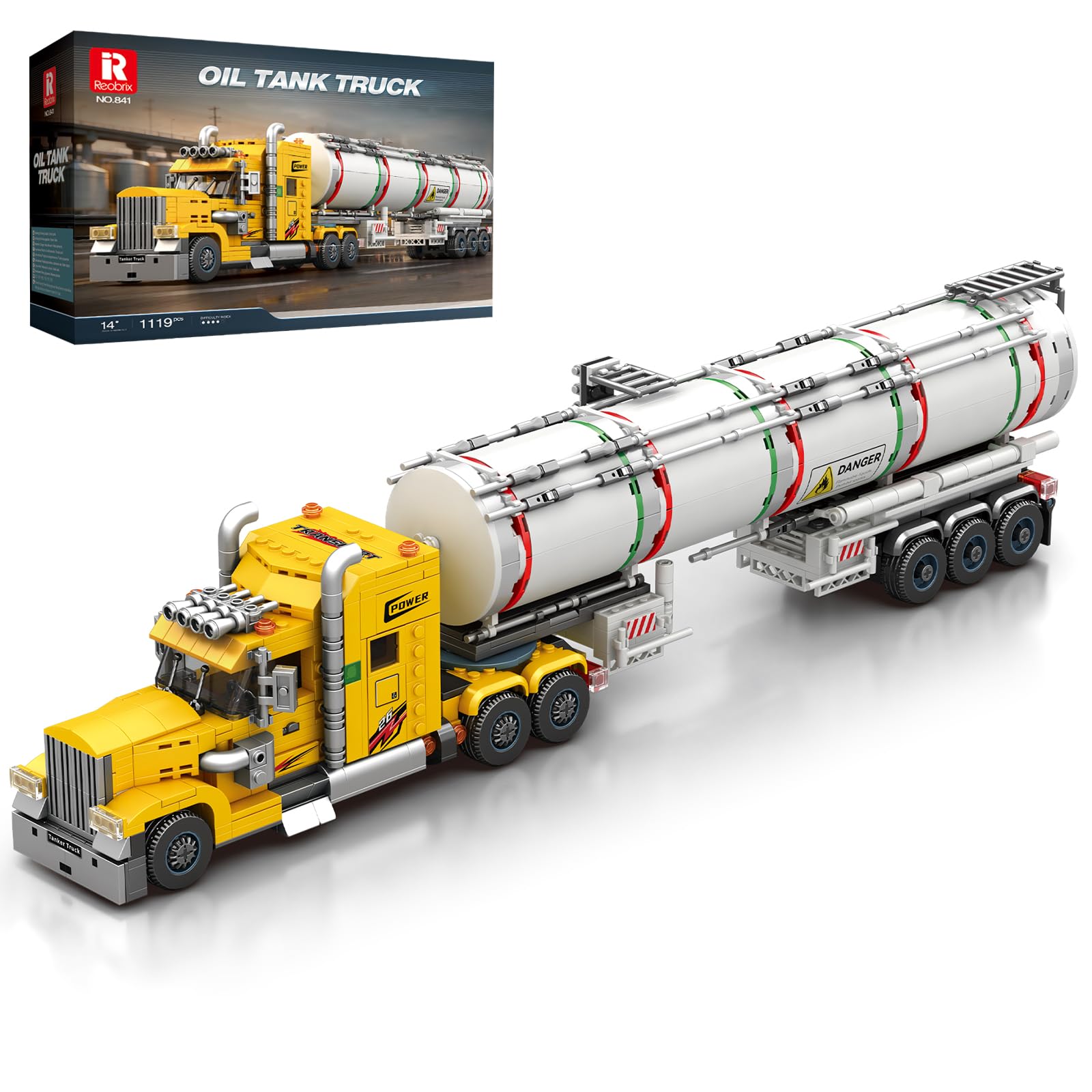 Reobrix Oil Tank Truck Model Kit, 1119pcs Building Blocks for Adults