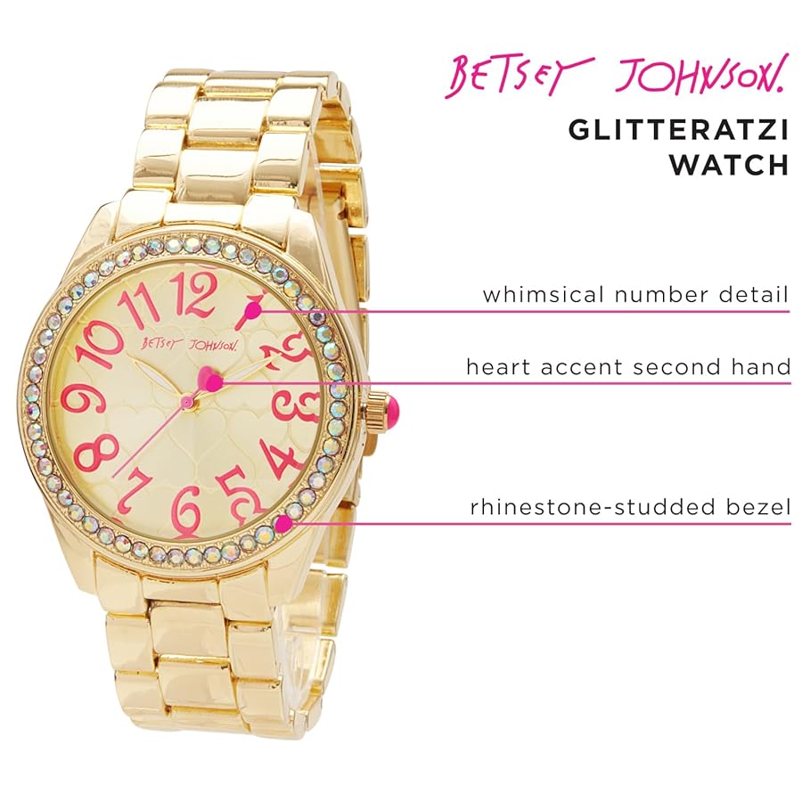 BETSEY JOHNSON 腕時計 ラインストーン Betsey Johnson women's Watch - Blue Case, Metallic Strap