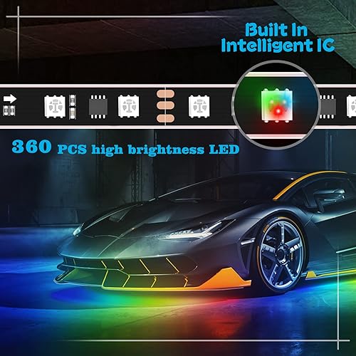 Miniatura 3 de Tira de luces LED Bluetooth mejorada con 212 modos de persecución de color de ensueño, modo de música, modo de bricolaje, kit de tira debajo de la