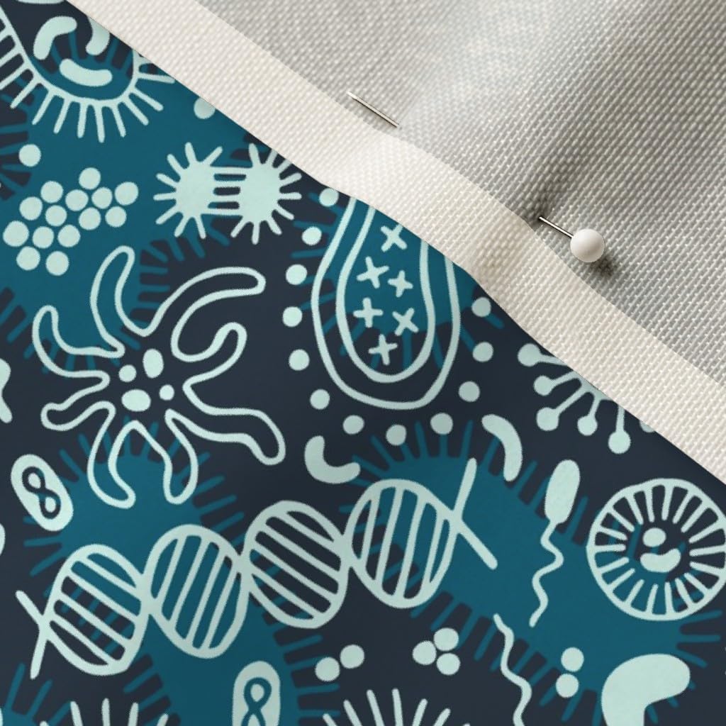 Spoonflower Fabric - Microbes Ditsy Bacteria Science Biology Micro Printed on Upholstery Velvet Fabric Fat Quarter - Upholstery Home Decor Bottomweight Apparel