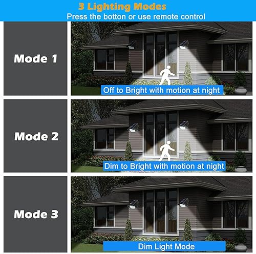 Miniatura 3 de BROICS Luces solares con sensor de movimiento para exteriores, detección de movimiento, impermeable, 2000 lúmenes, cámara falsa, inalámbrica, con