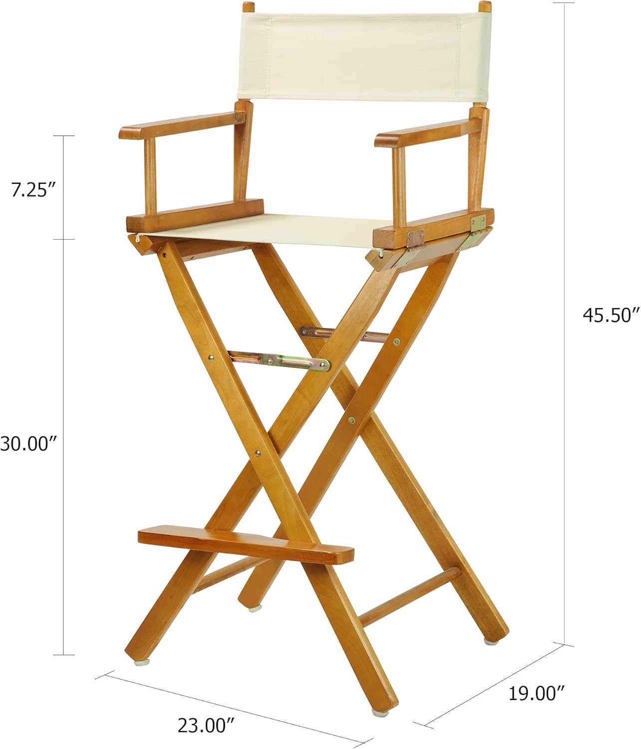 Casual Home 30" Director's Chair Honey Oak Frame-with Wheat Canvas, Bar Height