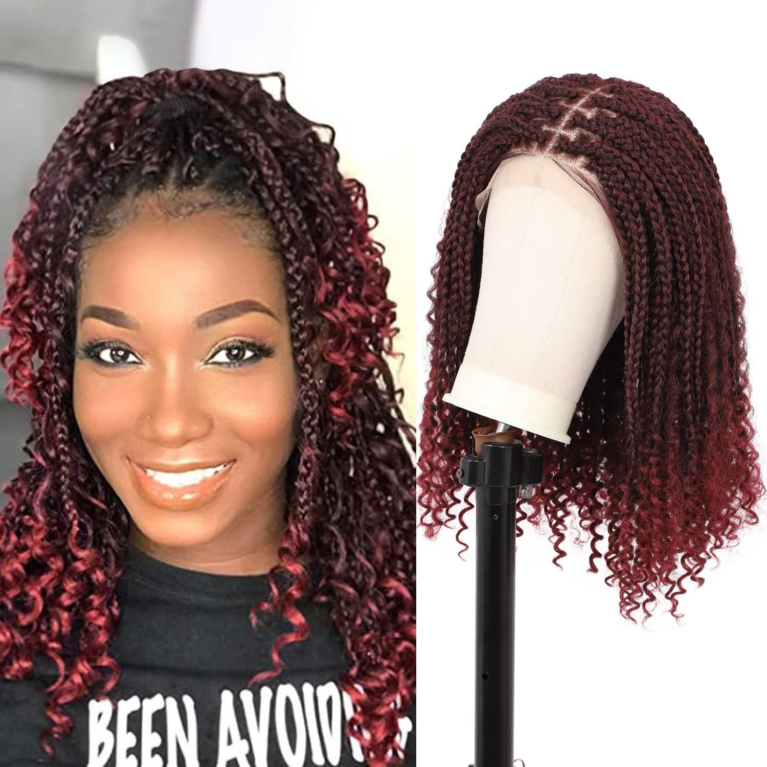Kalyss 18 Inch 4x6 Lace Front Knotless Box Braided Wigs