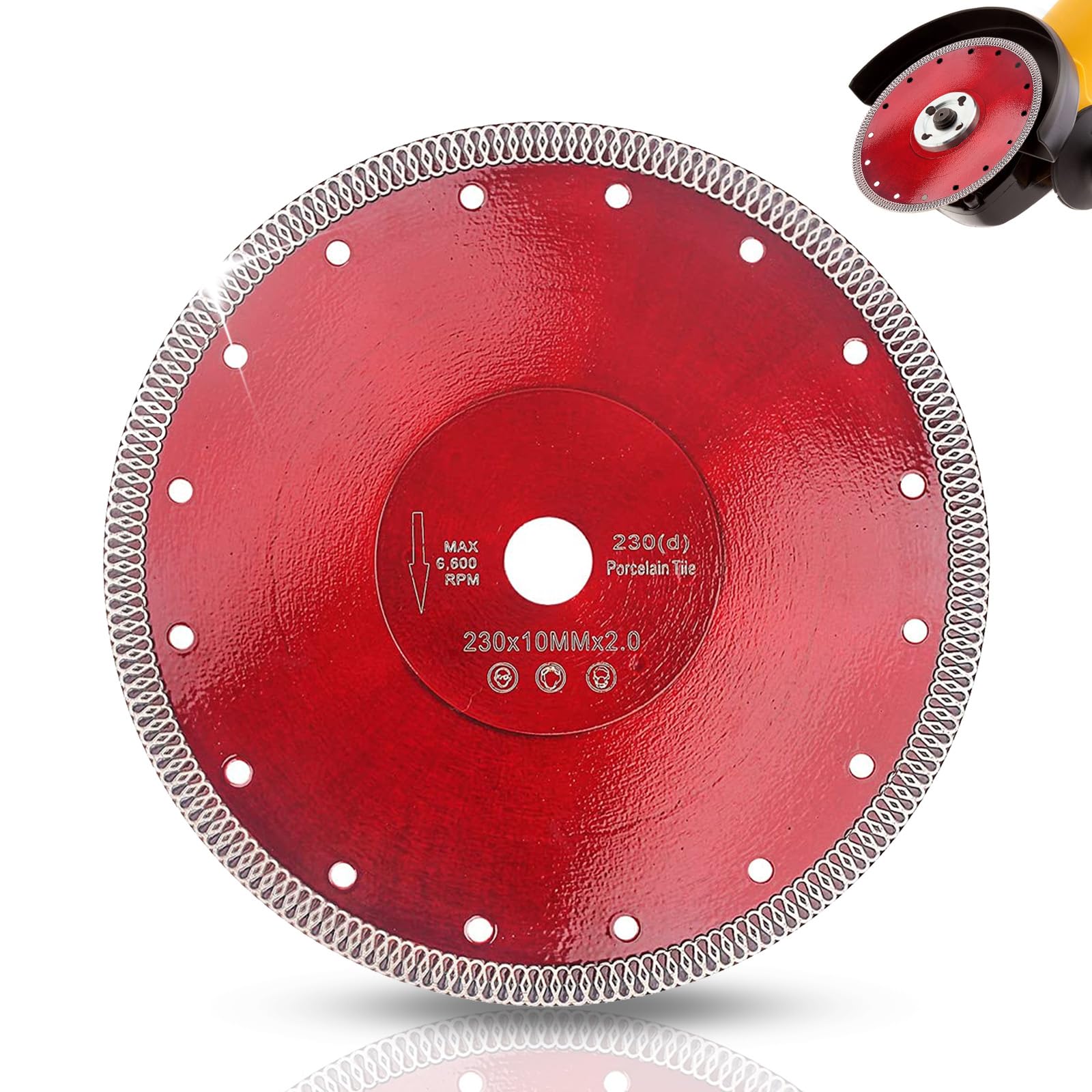 230mm Diamond Cutting Disc Super Thin, Professional 9 Inch Tile Saw Blade for Porcelain Ceramic, Granite, Marble