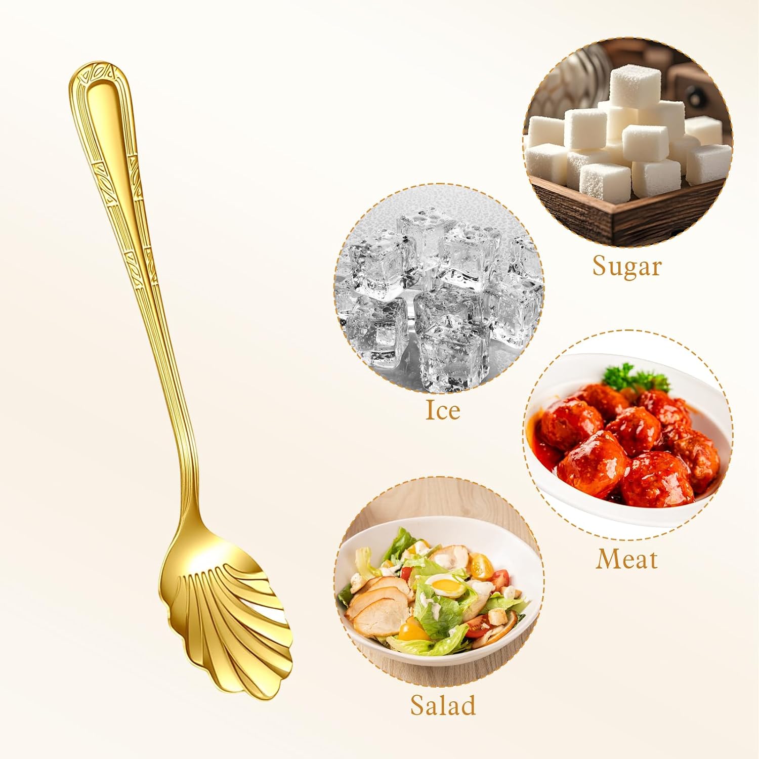 4pcs Mini Serving Tongs, Rose Sugar Cube Tongs & Spoon