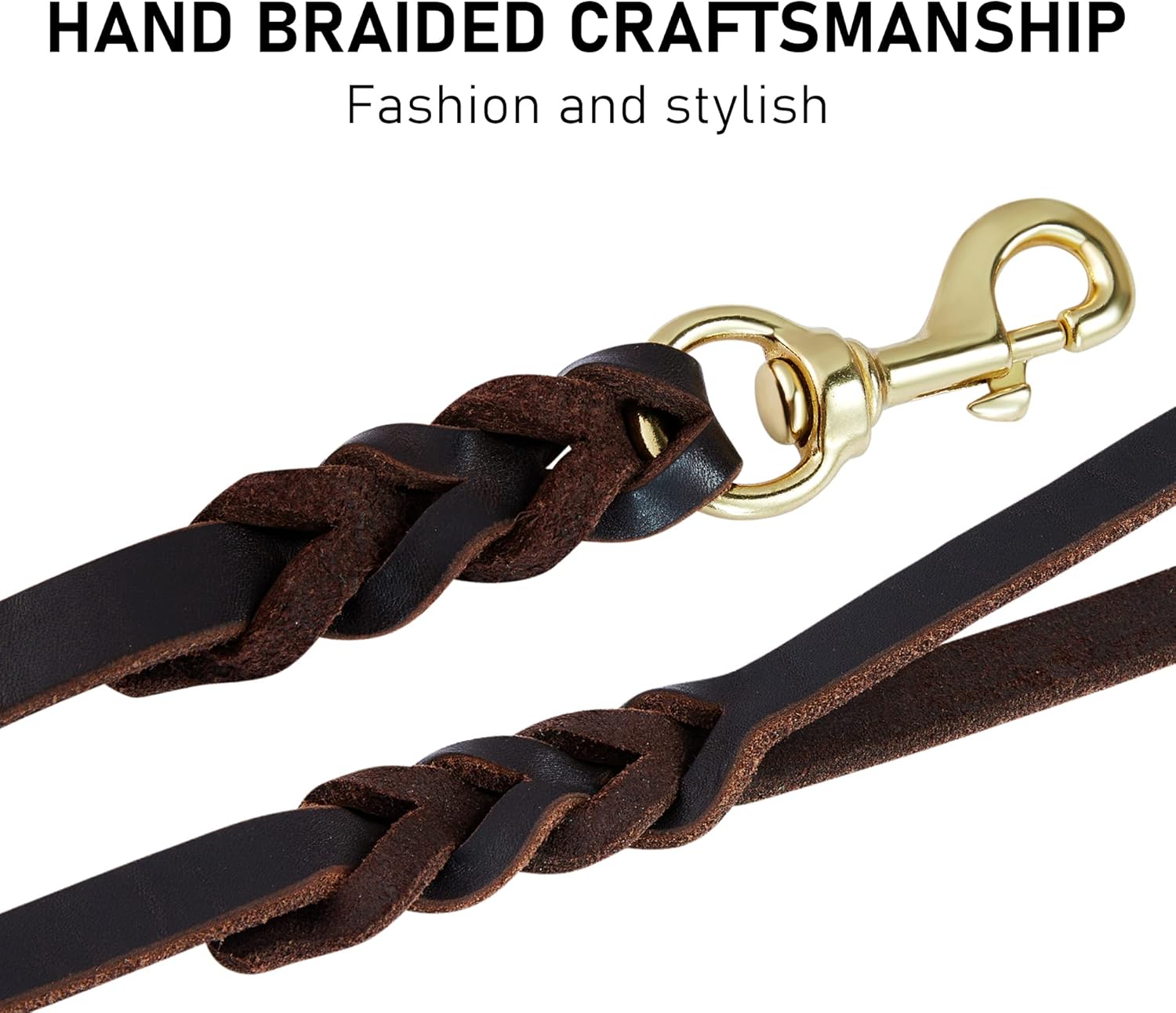 Leather Dog Leash Braided 4ft/6ft Heavy Duty...