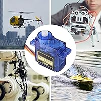Vista 6 de 2PCS SG90 0.32 oz Servo Motor Micro Servo Metal Geared Kit Mini Servos para RC Robot Helicóptero Avión Controles Coche Barco con Cable (SG90)