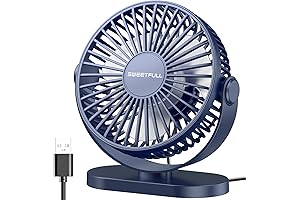 SWEETFULL USB Desktop Fan: Ultra-Quiet Personal Cooler for Maximum Comfort