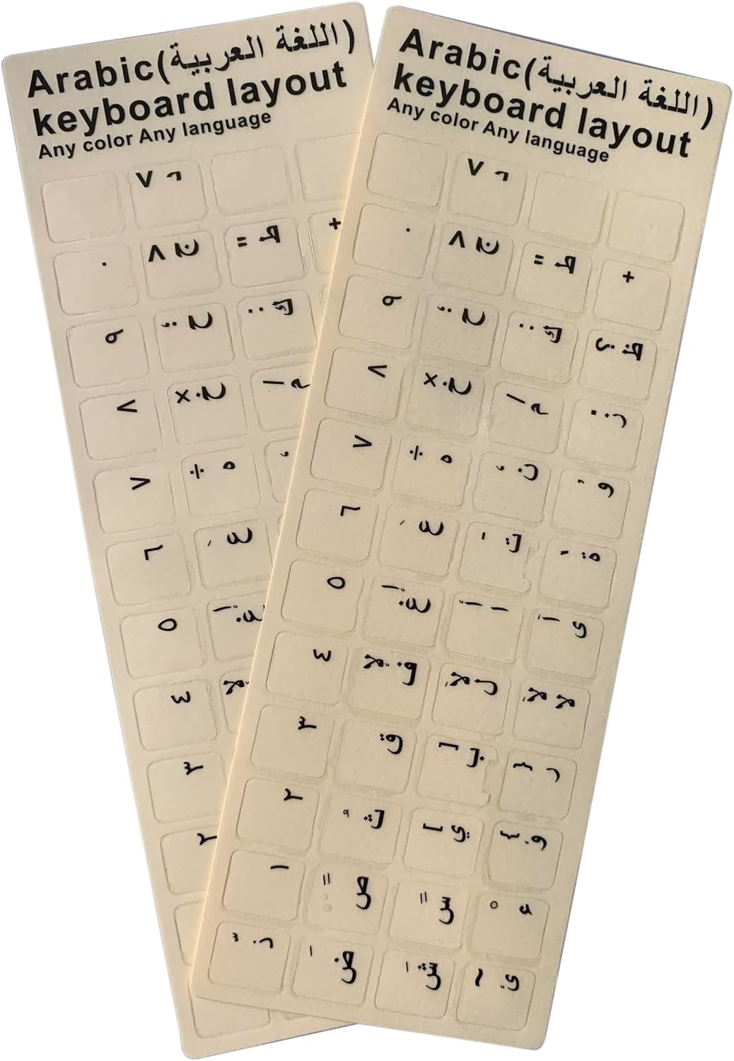 Eco-Environment Plastic White Arabic Letter Keyboard Stickers on Transparent Background (Red Alphabet) image 4