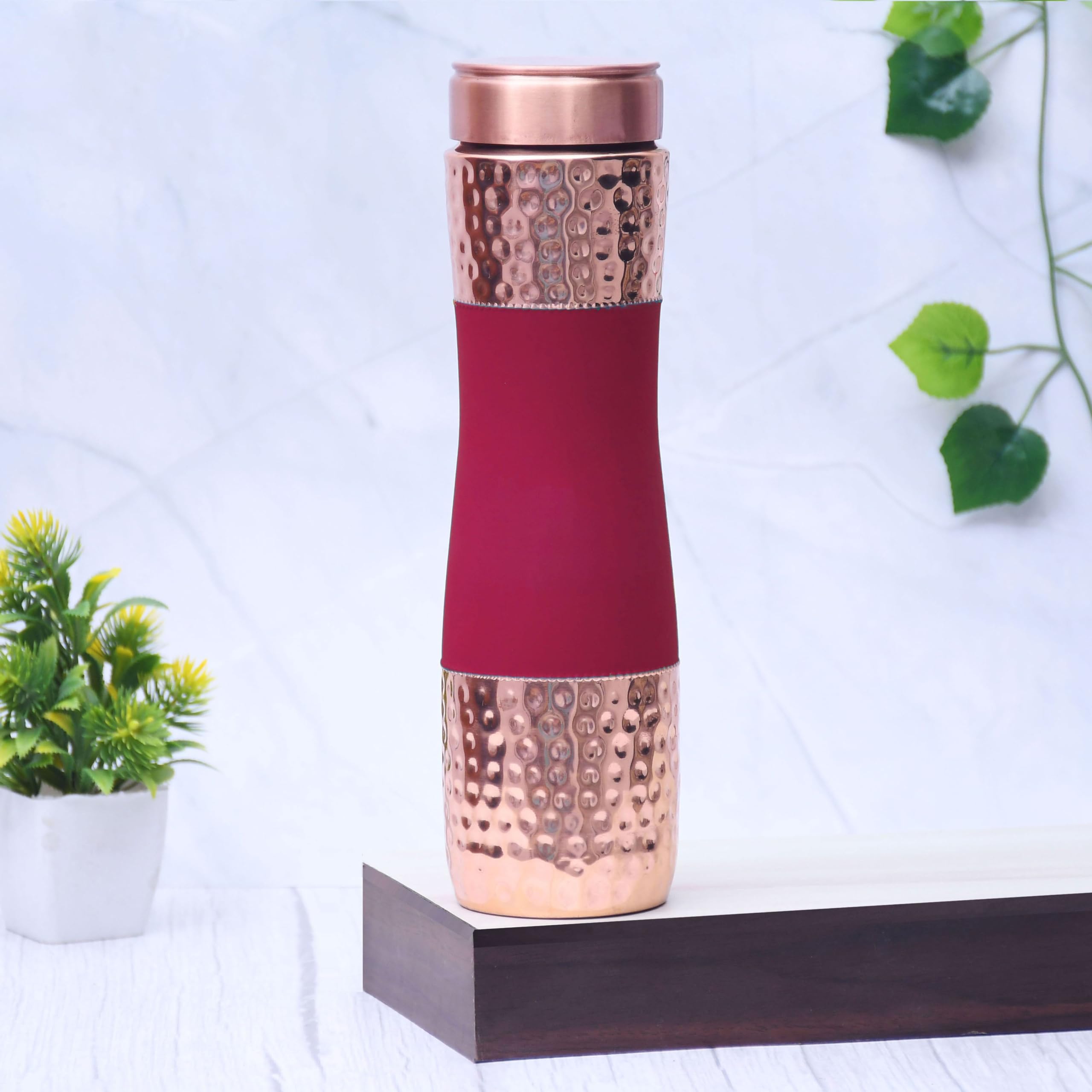 Bouteille en cuivre pur 1000 ml gourde chic pour le bureau et le yoga