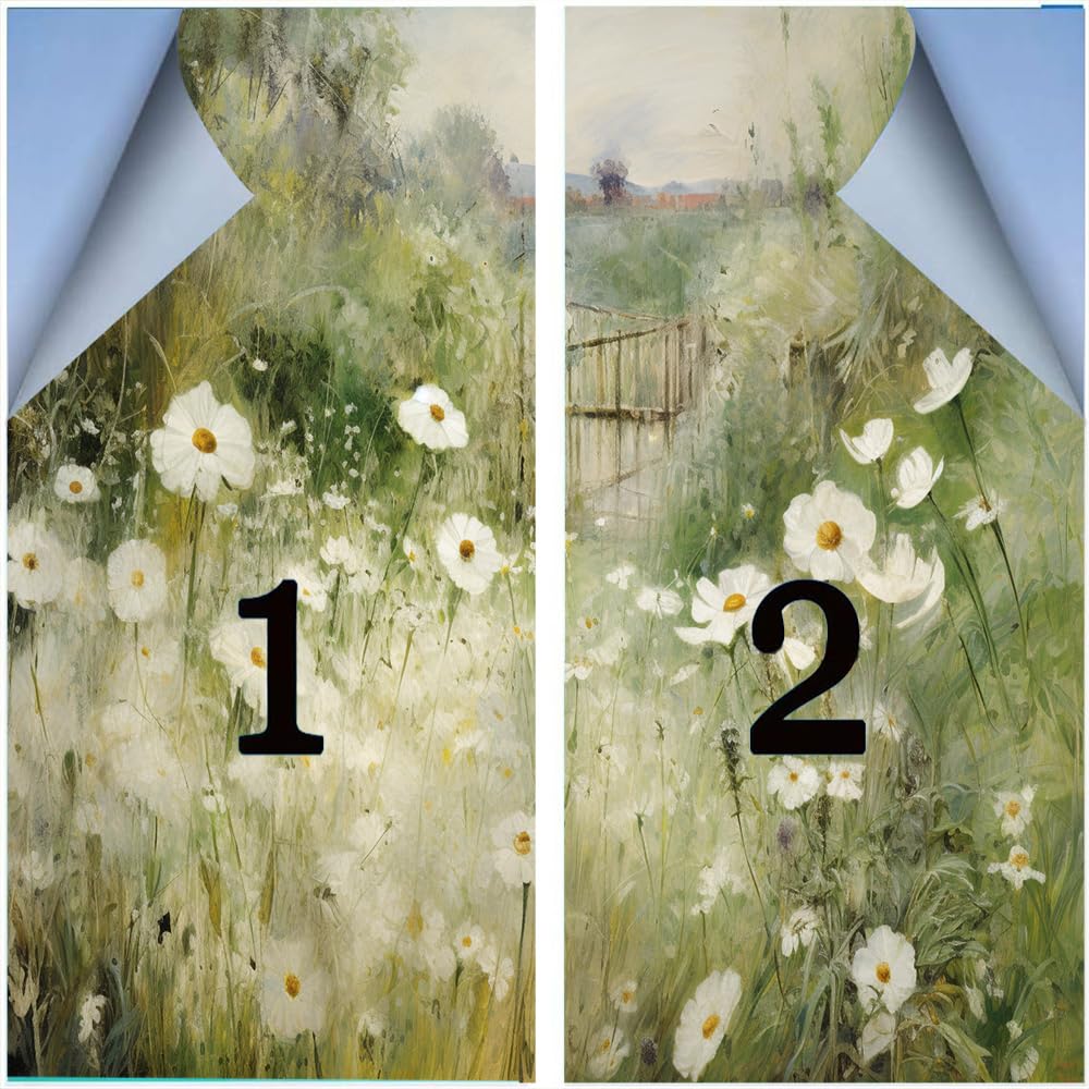Rustykalna kwiatowa folia witrażowa, 2 szt., 90 x 140 cm, dekoracyjna osłona prywatności, do drzwi domowych i szklanych, blokująca słońce, piękny wzór kwiatowy dla zwiększenia prywatności i estetyki