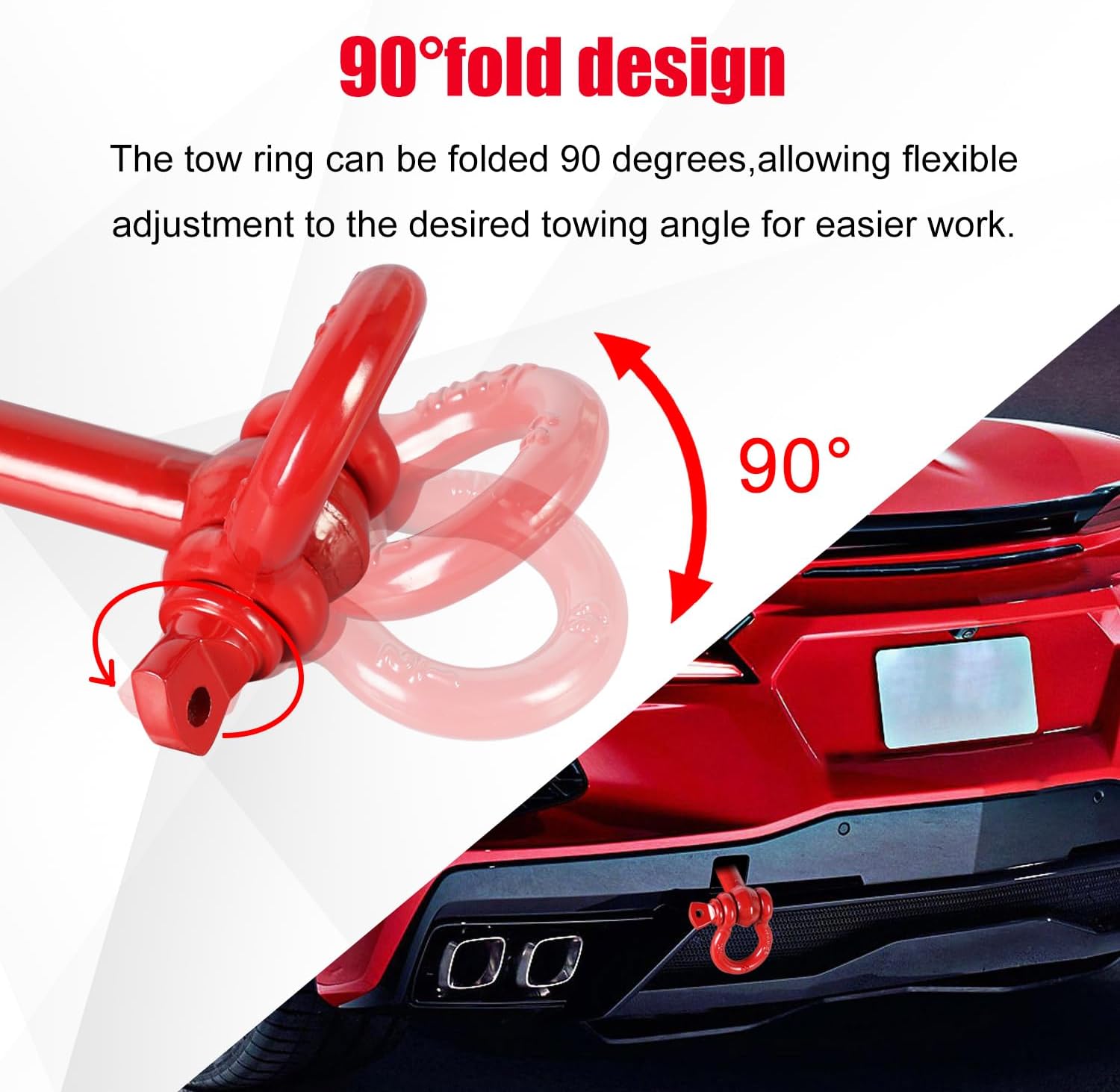 Front Rear Bumper Mid Engine Trailer Hitch Towing Hooks Compatible with for 2014-2025 Chevy Corvette C7 C8 GS Z06 ZR1 Racing Trailering Emergency Tow Hook Receiver Replacement for 15234068