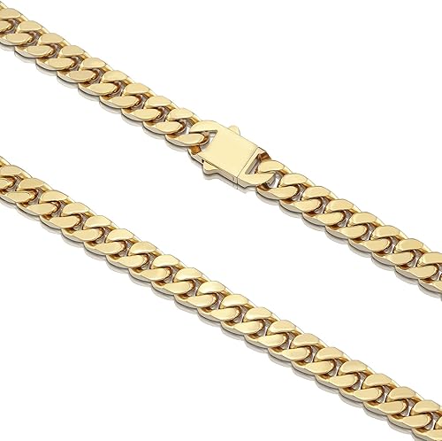 Miniatura 6 de GUQILA Pulsera de eslabones cubanos para hombre, 0.315in0.394in0.472in, pulseras de cadena de eslabones cubanos chapados en oro de 18 quilates,