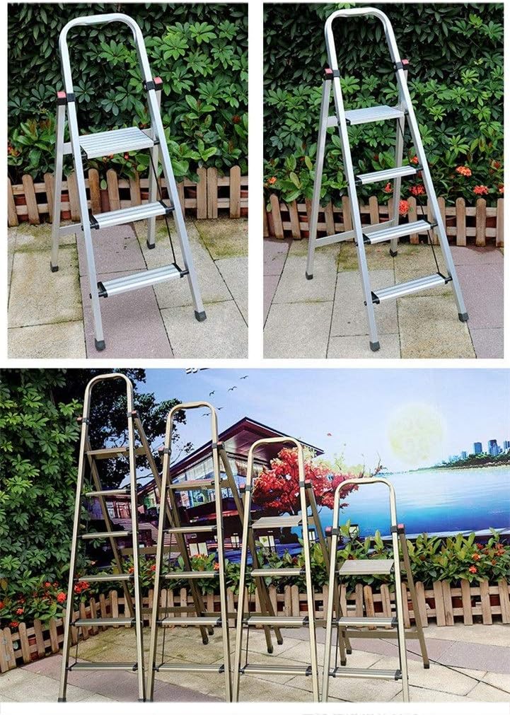 Step Stool Aluminum Alloy Stepladders,Three Step Ladder Four Step One-Sided Ladder Convenience Store Aluminum Alloy Stepladders Step Ladder/a/49.5 X 61 X 109Cm