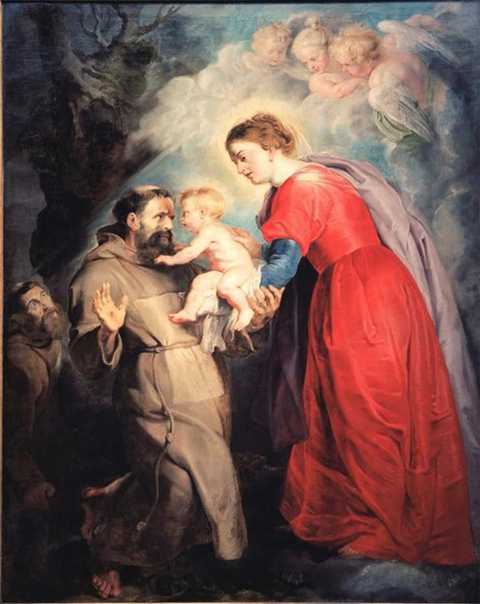 ARTXLXXBN Famous Painting Canvas Artwork Graffiti Print the Hl Receives the Ba by Peter Paul Rubens Portrait Canvas Image for Home Decor 60x90cm