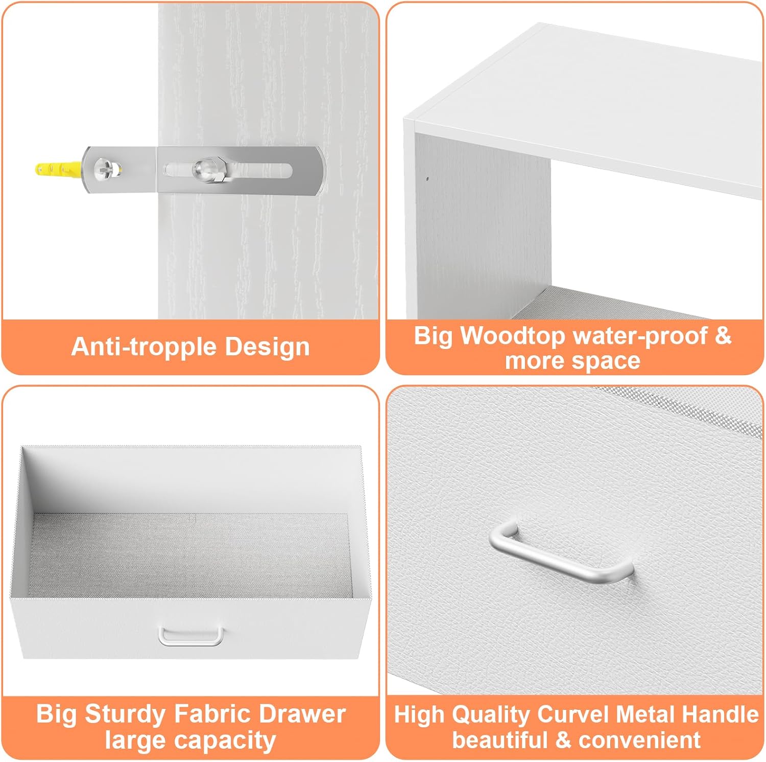 21.3" Wide Tall Wood Closet Organizer System with 3 Fabric Drawers | Freestanding Wardrobe Wood Closet Cabinet with Adjustable Shelves for Bedroom Laundry Walk-in Closet White (21.3"X11.8"X80")