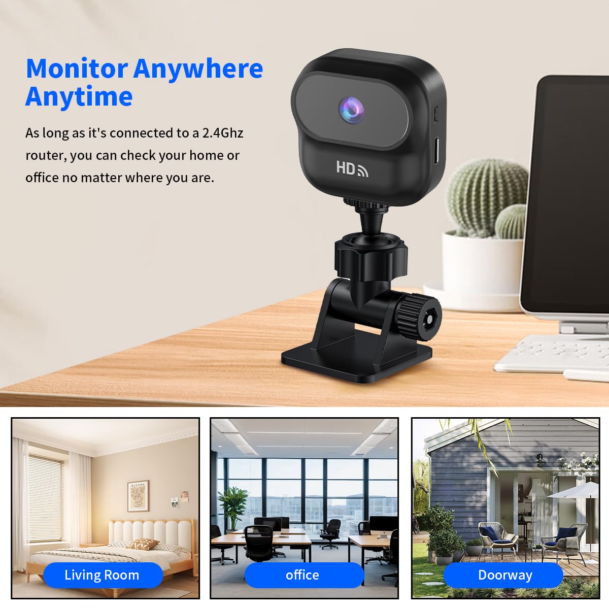 Ourlife A8 Mini Camera monitoring various locations