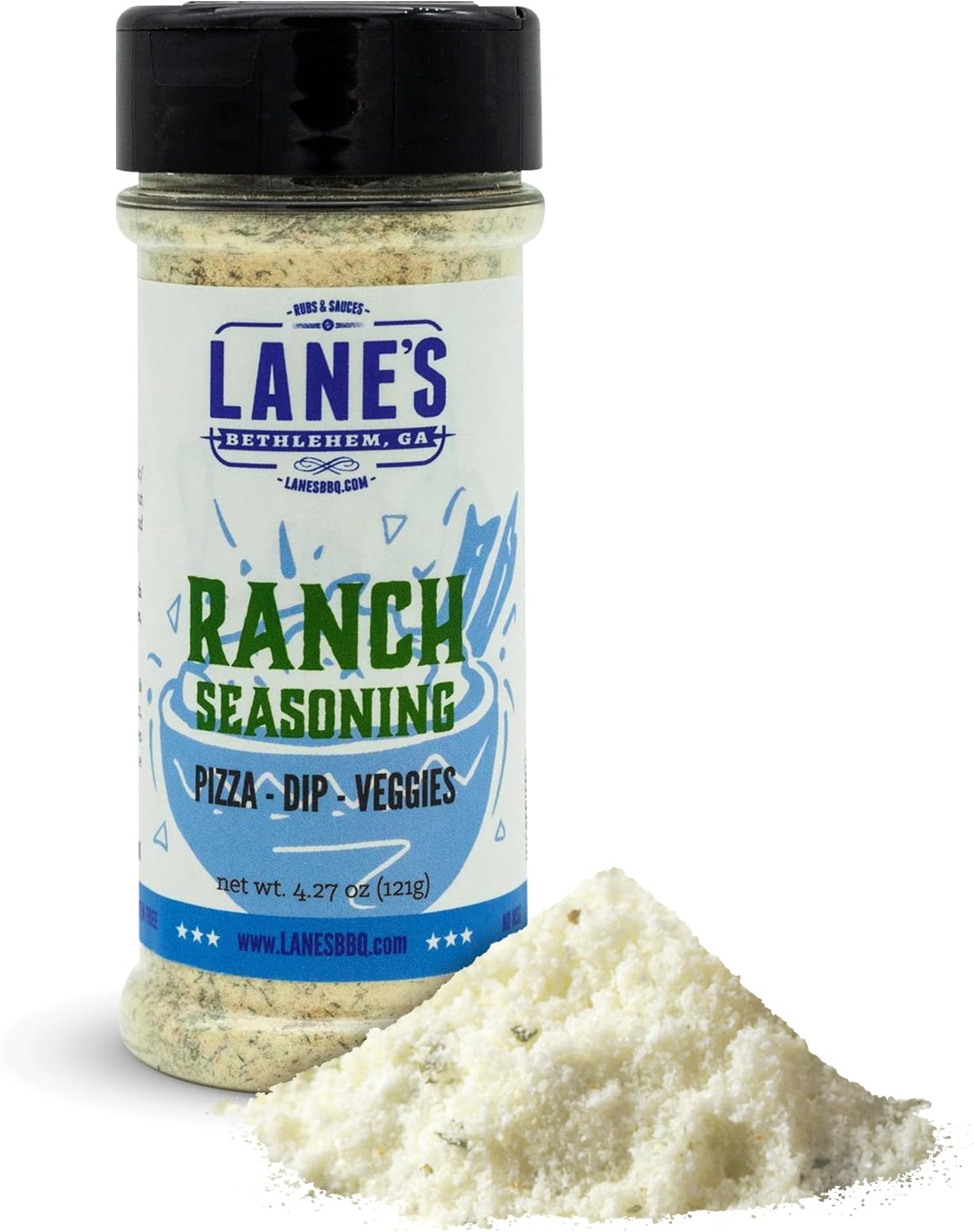 Ranch Seasoning Powder, 4.27 oz - Versatile Ranch Powder for Wings, Veggies, Popcorn, Dips, Dressing & Pizza - Bold Buttermilk Herb Flavor, Gluten-Free, All-Natural, Low Sodium Seasoning