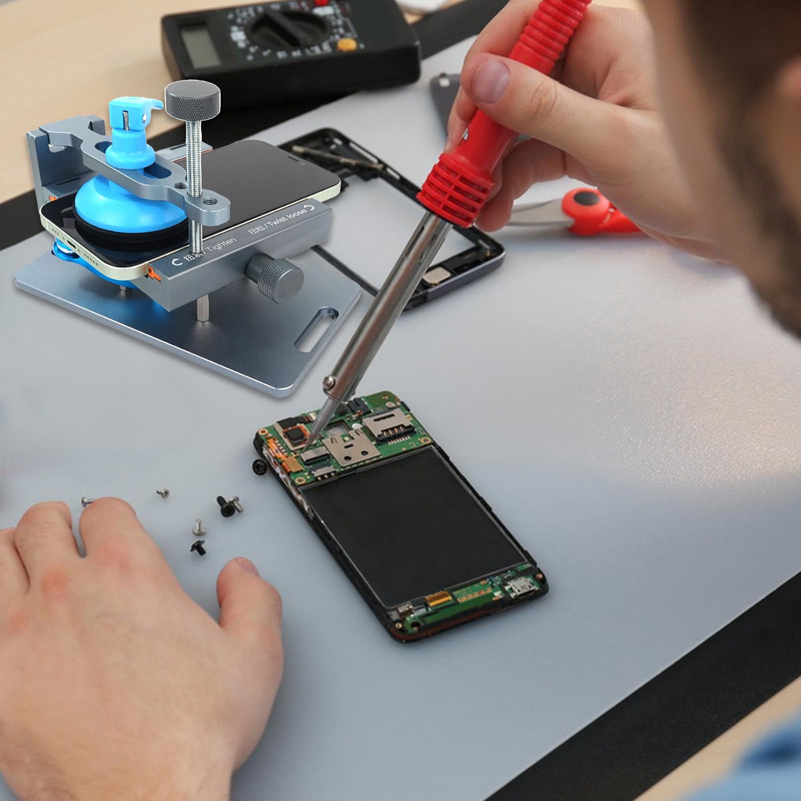 Screen Separator Machine, Funzione separatore LCD rotante Strumento di | Rimozione del coperchio del telefono 2 in 1, strumento di apertura dello schermo LCD a rotazione mult