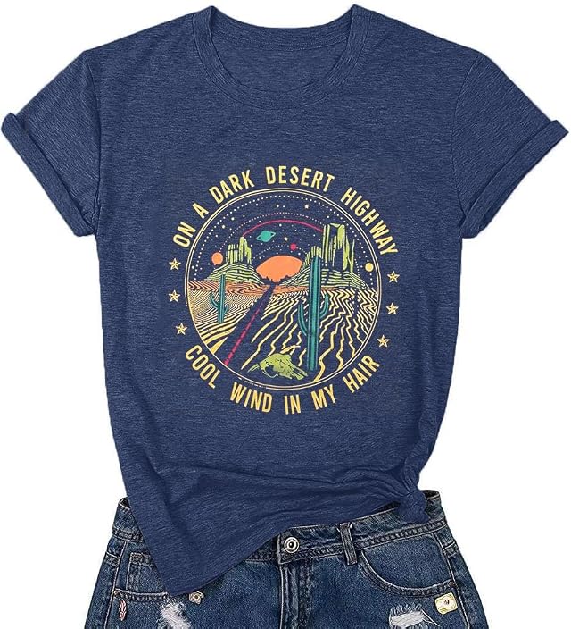 Adventure Shirts Sunrise Camping Hiking Activewear Road Trip Nature Cactus Workout Tee Top