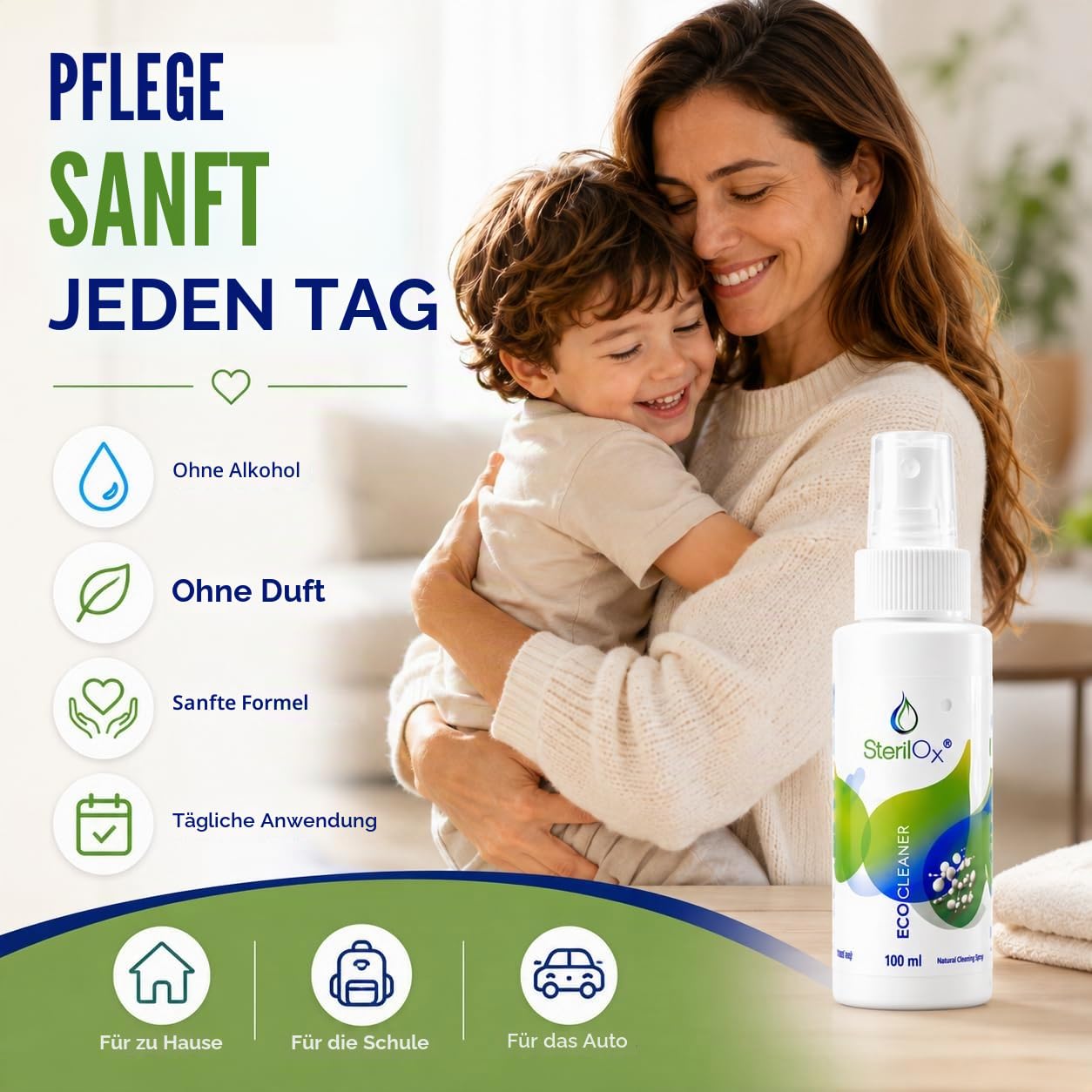 HOCl Spray für Hände, Haut & Zubehör 3x100ml – ohne Alkohol | HOCl Spray für Hände, Haut & Zubehör 3x100ml – ohne Alkohol & Parfüm