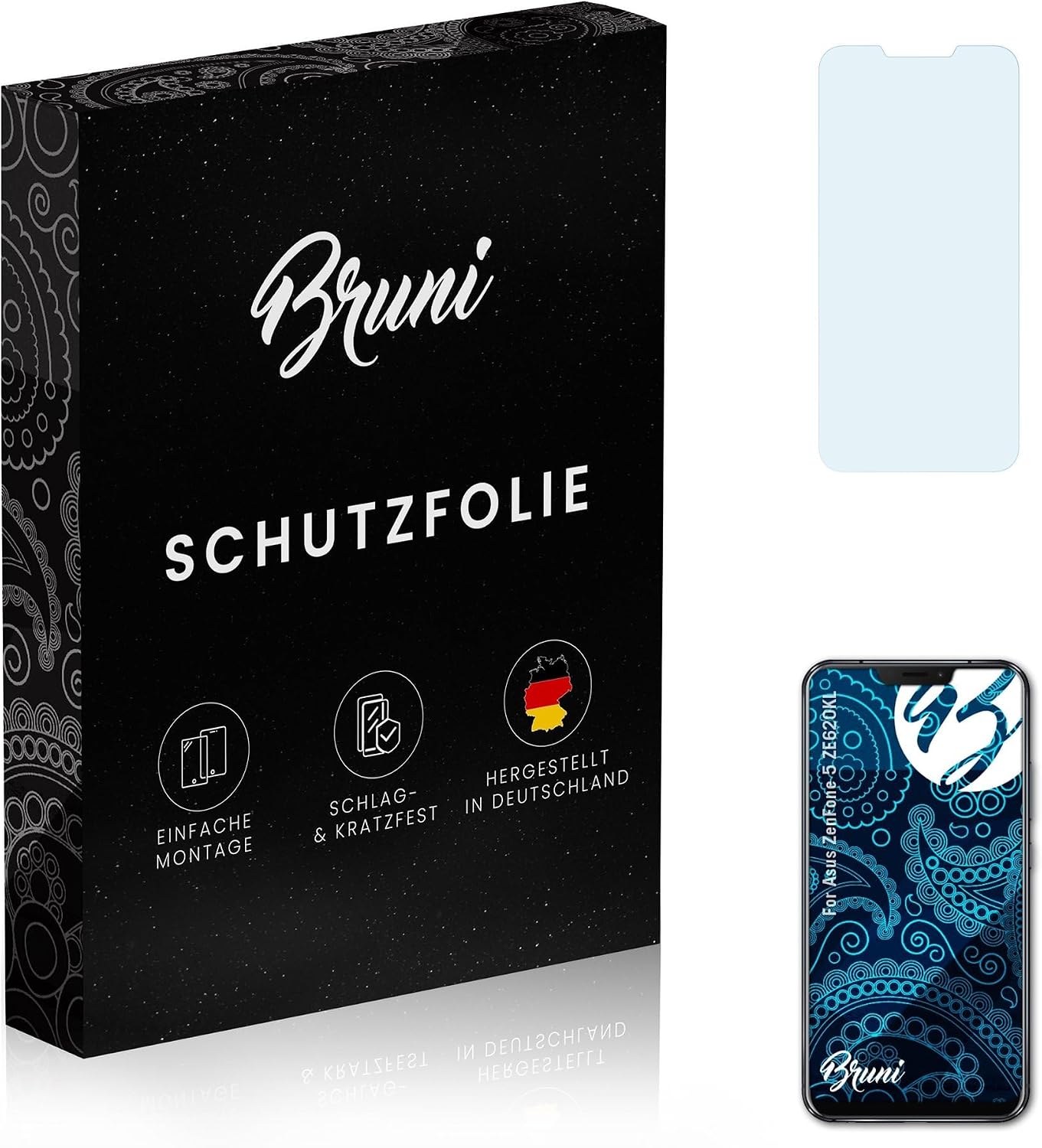 Bruni Screen Protector compatible with Asus ZenFone 5 ZE620KL Protector Film, crystal clear Protective Film (2X)