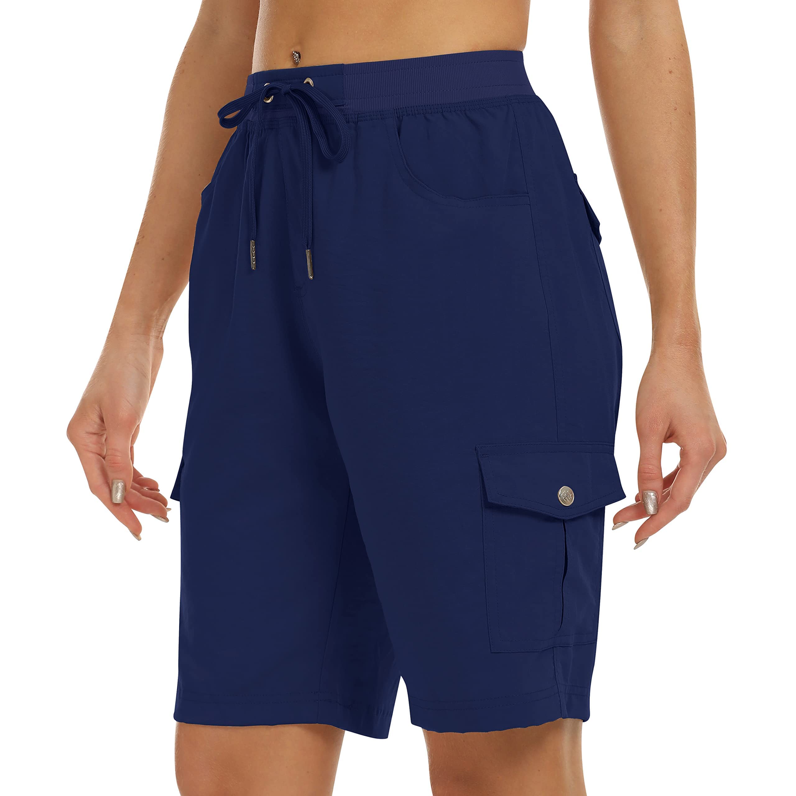 JINSHI Pantaloncini Donna Cargo Shorts Estivi Pantaloni Corti Sportivo Leggero Lavoro Bermuda da Escursionismo a Vita Alta con Tasche Multiple