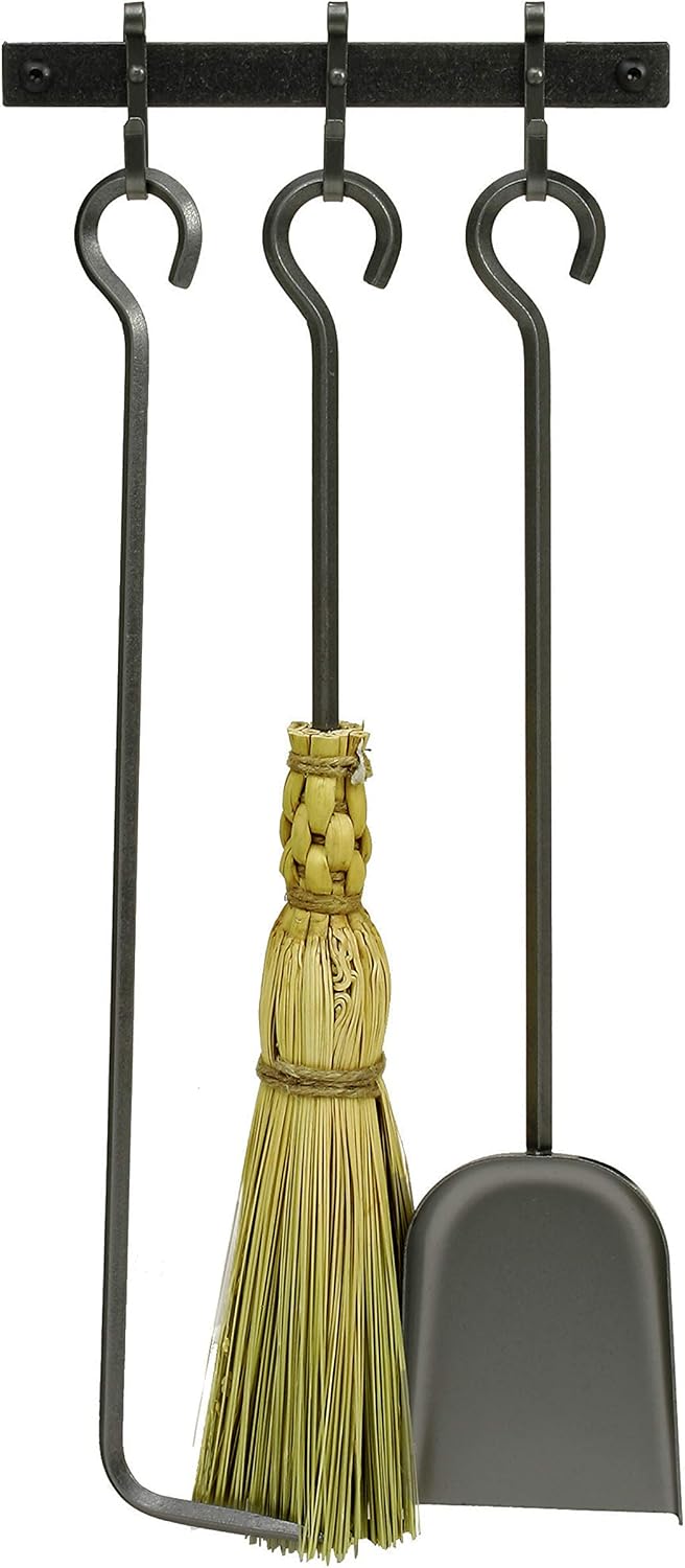 Enclume Fireplace Tools Set for Sling Log Rack with Bar, Hammered Steel