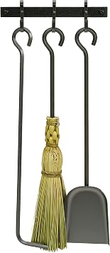 Enclume Fireplace Tools Set for Sling Log Rack with Bar, Hammered Steel
