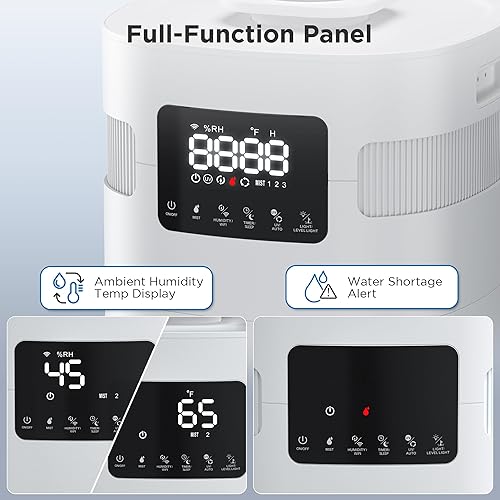 Vista 6 de TURBRO Humidificador comercial, habilitado para WiFi, vaporizador de aire ultrasónico de 5.3 galones20L para habitaciones grandes de hasta 2000 pies
