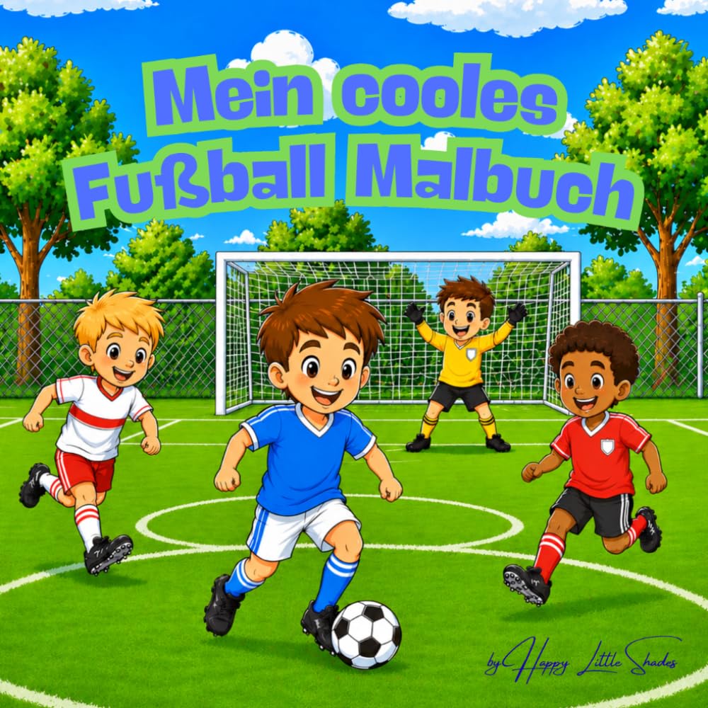 Mein cooles Fußball Malbuch: Fußball Malbuch für Kinder mit coolen Motiven zum Ausmalen - Kreatives Fußball Malbuch für Jungen ab 4 Jahren