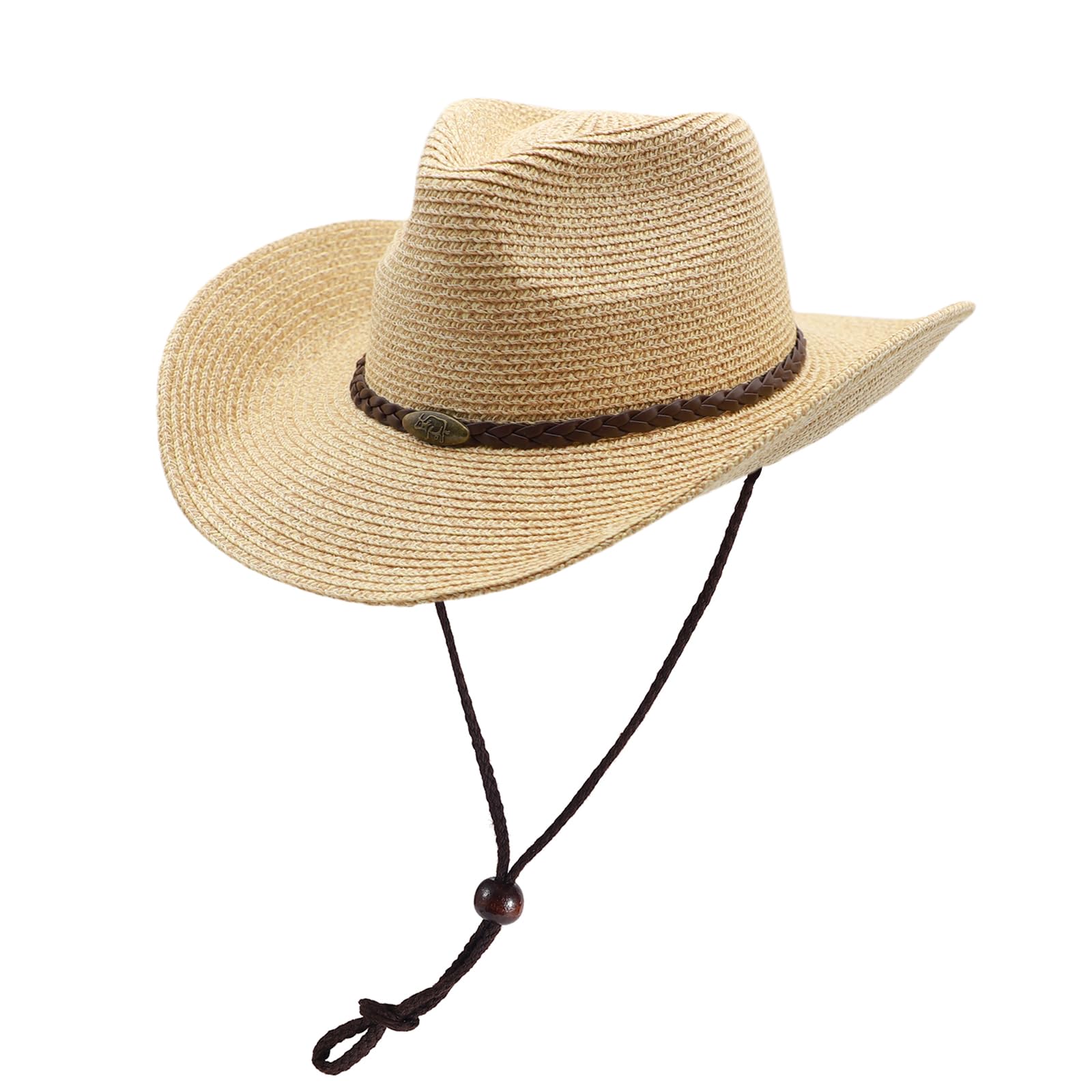 Straw Cowgirl Hat for Women Cowboy Hats for Men Wide Brim Sun Hat Shapeable Western Hat Beach Hat