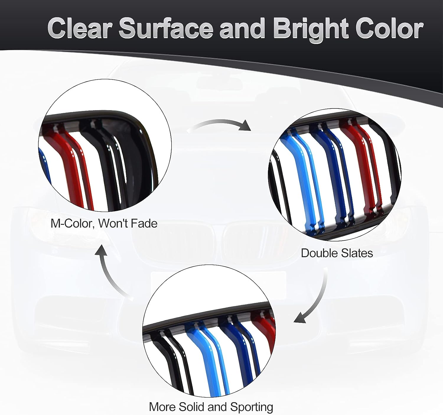 E92 Grille, Grill Kidney for BMW E93 LCI Coupe3 Series 2011 2012 2013 ATPOEN Front Kidney Grille Replacement, M-Color (Doesn't fit M3)