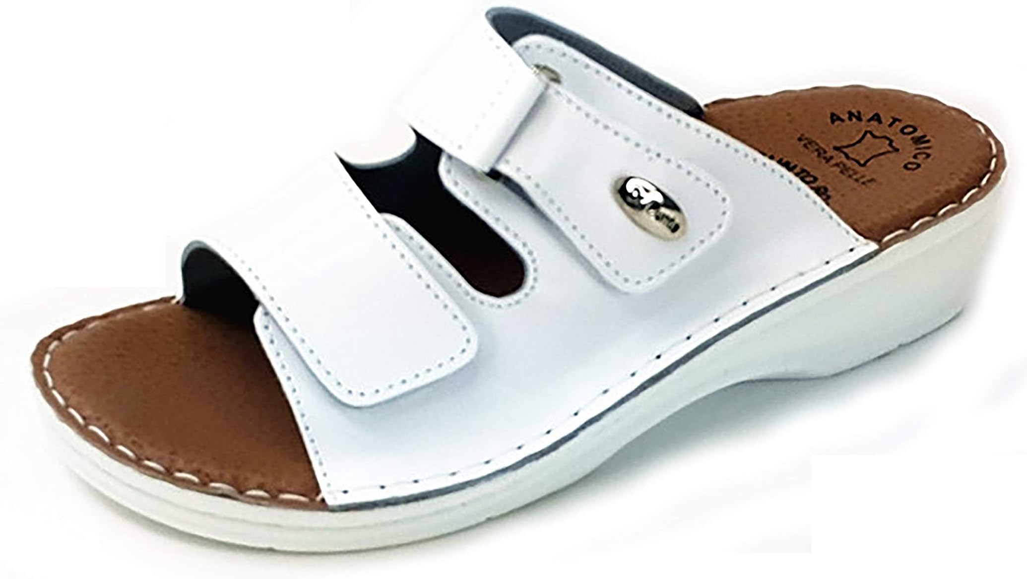 BRIL Dr Punto Rosso D54 Leather Slip-on Womens Ladies Sandals Mule Clogs Slippers Shoes