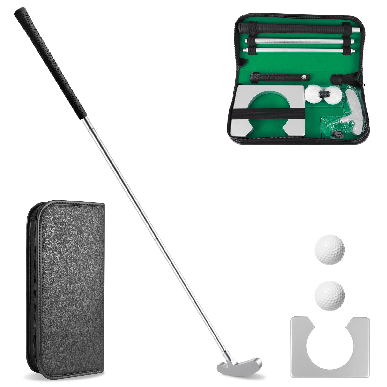 Nivoral Mini Golf Putter Set, Indoor Golf Putting Set, Golf Club Sets Practice Training Club Putter with 2 Golf Balls, Goal Rack, Carry Bag,Golf Putters Right Handed & Left Handed for Beginner Youth